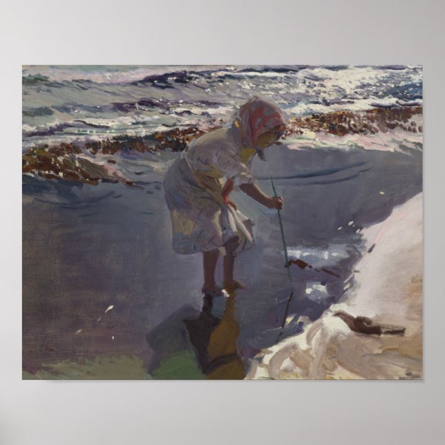 Poster Joaquin Sorolla - Buscando Mariscos (Devant)