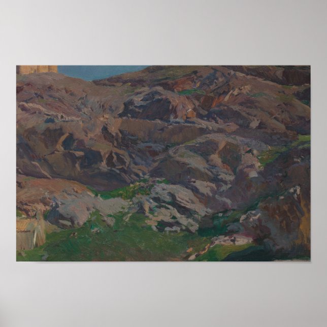 Poster Joaquin Sorolla - Château de San Servando, Tolède (Devant)