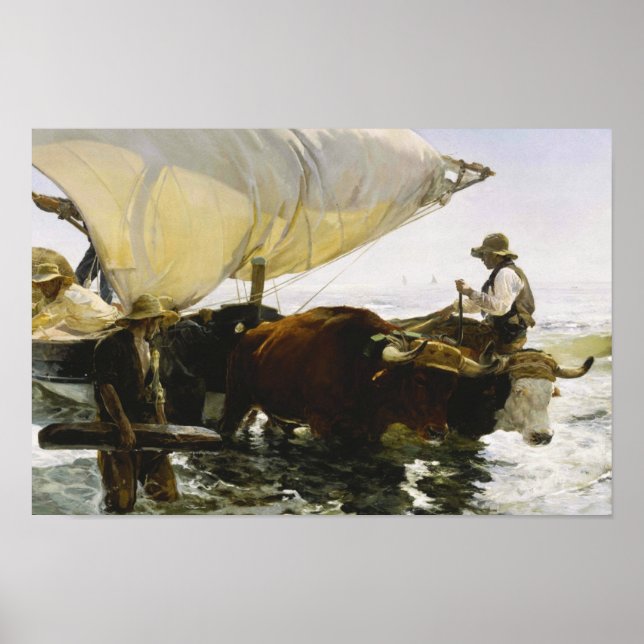 Poster Joaquin Sorolla - Le retour de la pêche (Devant)