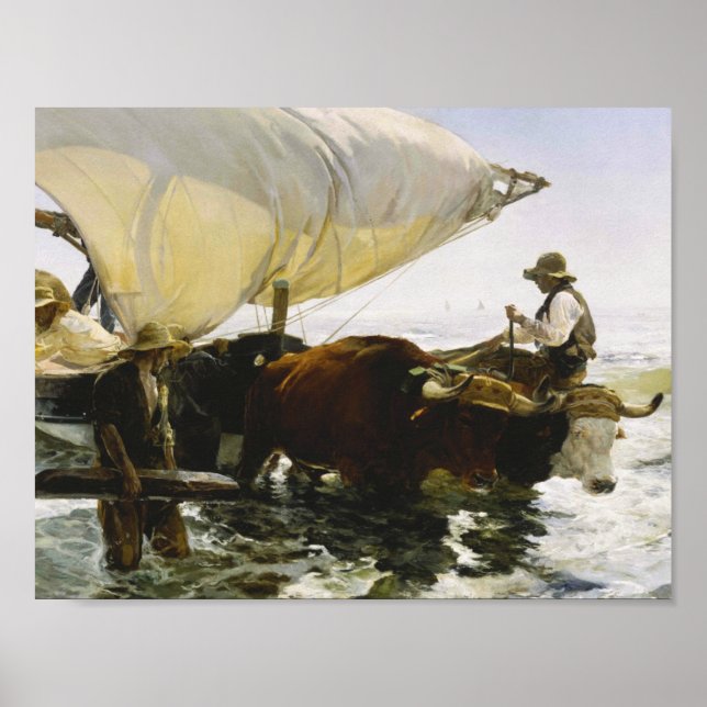 Poster Joaquin Sorolla - Le retour de la pêche (Devant)
