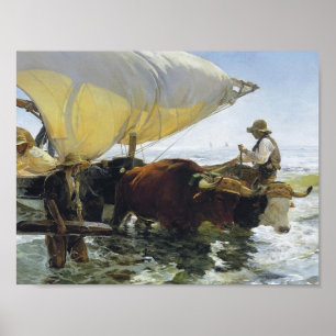 Poster Joaquín Sorolla - Retour de la pêche