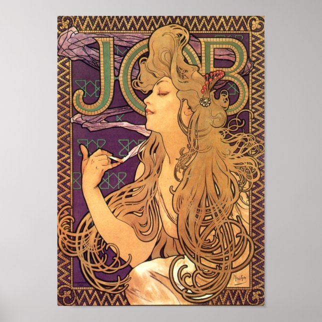 Poster Job par Alfons Mucha - Art Nouveau (Devant)