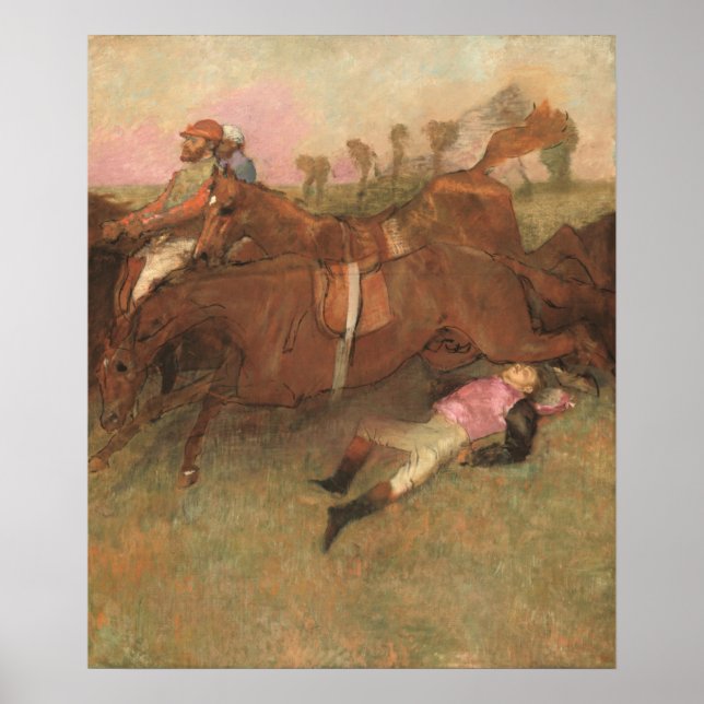 Poster Jockey Fallen - Edgar Degas Art (Devant)