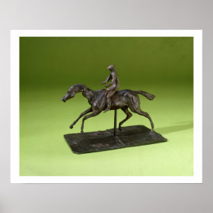 Poster Jockey sur un cheval (bronze)