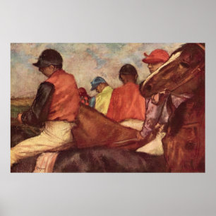Poster Jockeys par Edgar Degas, Art de course de chevaux 