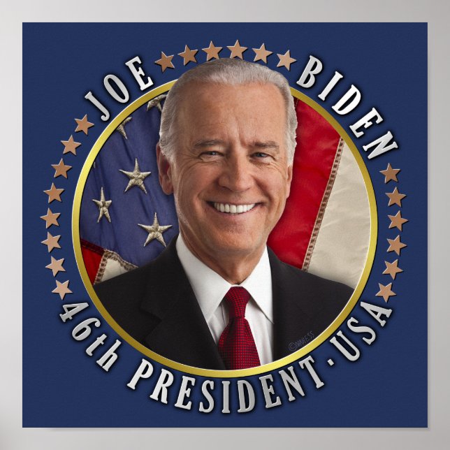 Poster Joe Biden 46e Président USA Photo commémorative (Devant)