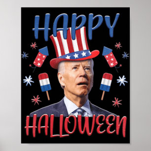 Poster Joe Biden a confondu Joyeux 4ème d'Halloween Quatr
