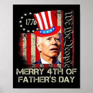 Poster Joe Biden drôle 4 juillet Joyeux 4 père 