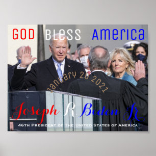 Poster Joe Biden prêtant serment 20 janvier