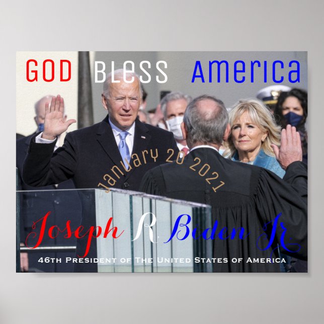 Poster Joe Biden prêtant serment 20 janvier (Devant)