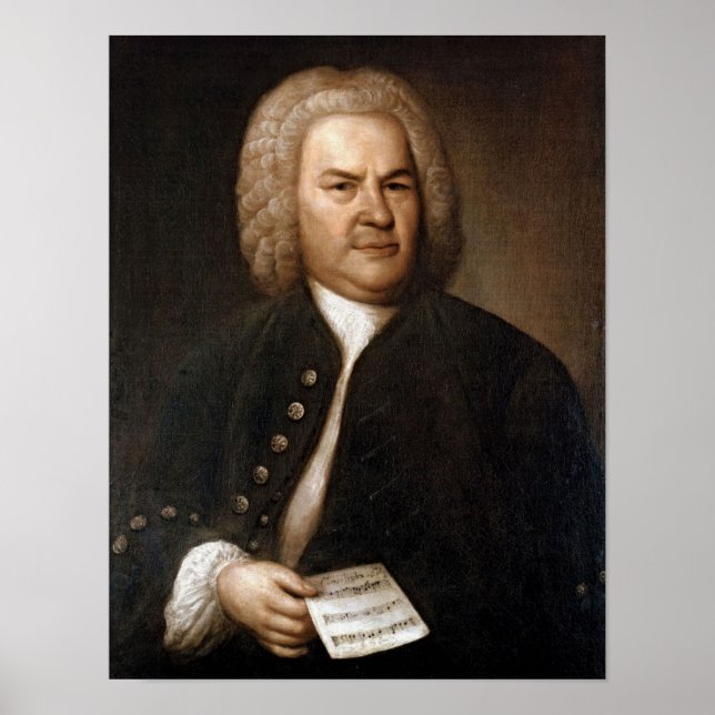 Poster Johann Sebastian Bach Portrait (Devant)