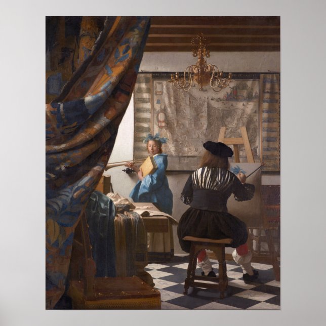 Poster Johannes Vermeer, Allégorie de l'Art de la Peintur (Devant)