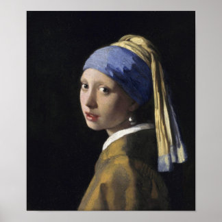 Poster Johannes Vermeer - Fille avec une oreille perle