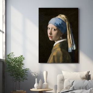 Poster Johannes Vermeer, fille avec une oreille perle