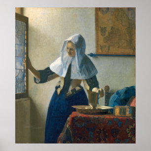 Poster Johannes Vermeer Jeune femme avec un lanceur d'eau