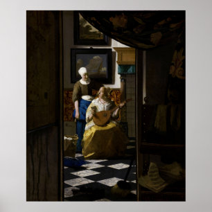 Poster Johannes Vermeer - La Lettre d'amour