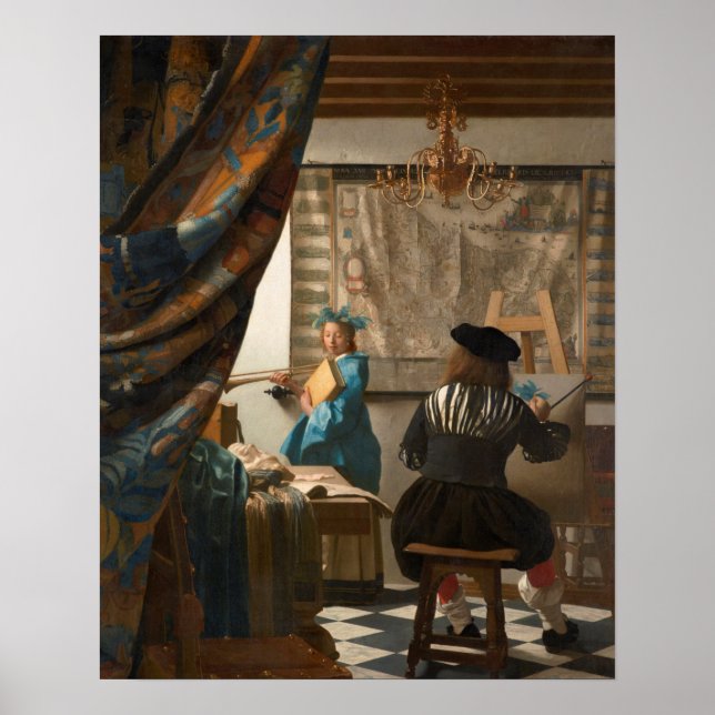 Poster Johannes Vermeer - L'Art De La Peinture (Devant)