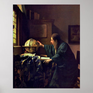 Poster Johannes Vermeer, L'Astronome