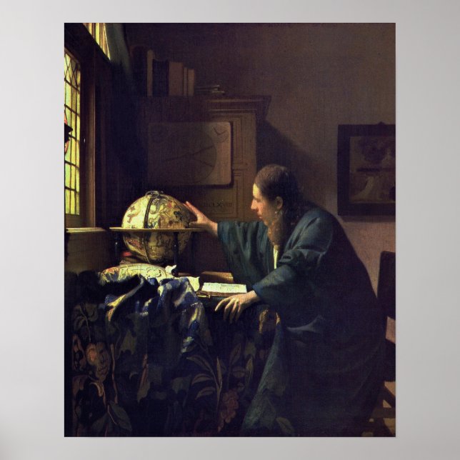 Poster Johannes Vermeer, L'Astronome (Devant)
