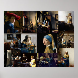 Poster Johannes Vermeer - Masterpieces Patchwork