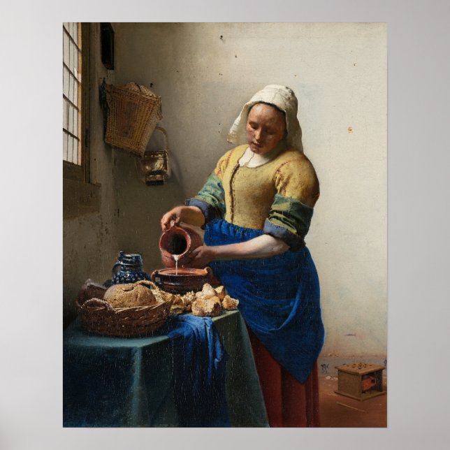 Poster Johannes Vermeer, Milkmaid (Devant)