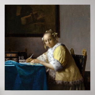 Poster Johannes Vermeer - Une dame écrit une lettre