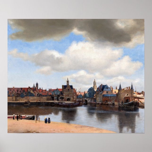 Poster Johannes Vermeer - Vue de Delft (Devant)
