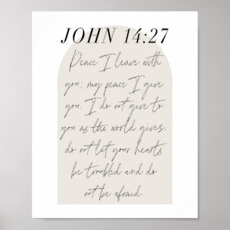 Poster John 14:27 Mini Boho Arc Beige Script