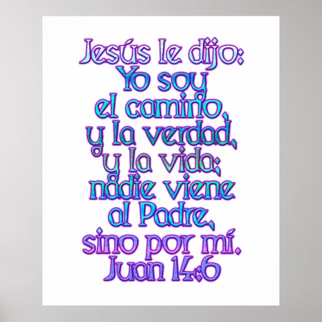 Poster John 14:6 Espagnol (Devant)