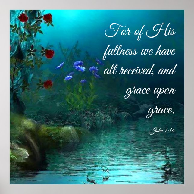 Poster John 1:16 (Devant)