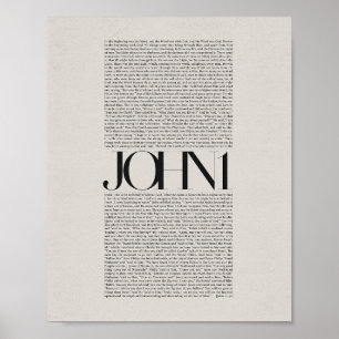 Poster John 1 - Bible Verse Écriture moderne Wall Art