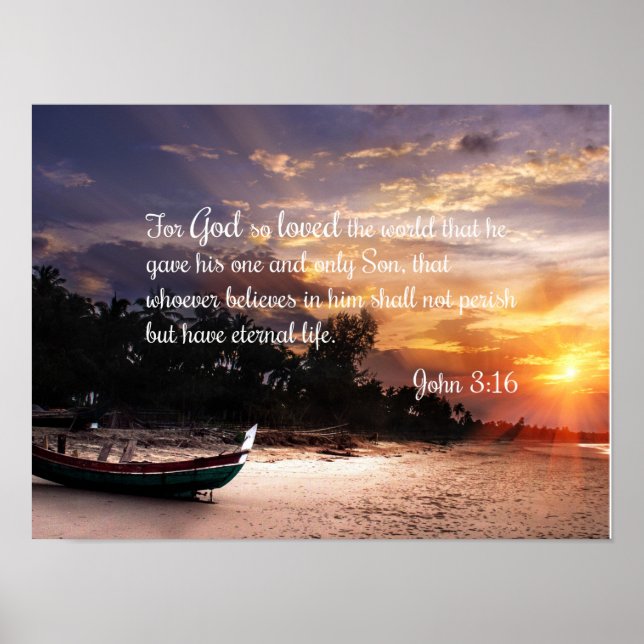 Poster John 3:16 #1 NIV - Écriture Mur chrétien Art (Devant)