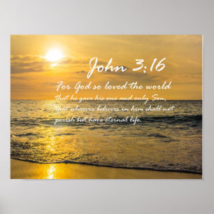 Poster John 3:16 #2 NIV - Écriture Mur chrétien Art