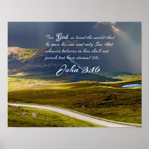 Poster John 3:16 #9 NIV - Écriture Mur chrétien Art