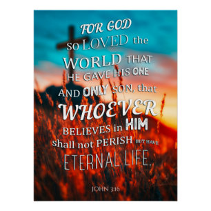 Poster John 3:16 Bible Verse