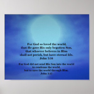 Poster JOHN 3:16 et JOHN 3:17