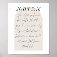 John 3:16 Mini Boho Arc Beige Script