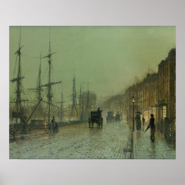 Poster John Atkinson Grimshaw - Glasgow Docks (Devant)