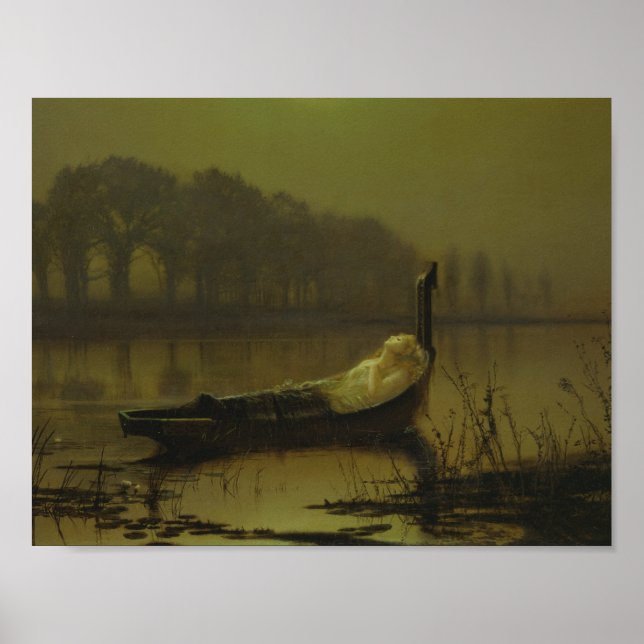 Poster John Atkinson Grimshaw - La Dame de Shalott (Devant)