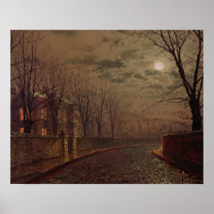 Poster John Atkinson Grimshaw Moonlit Street Scene, 188