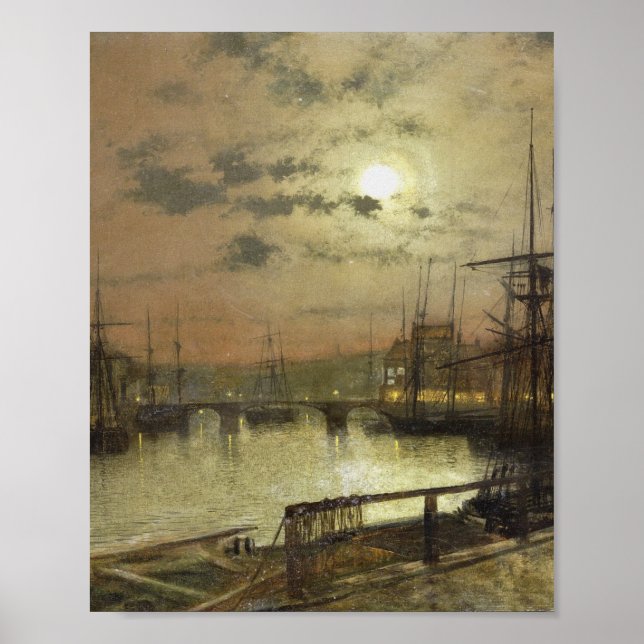 Poster John Atkinson Grimshaw - Whitby (Devant)