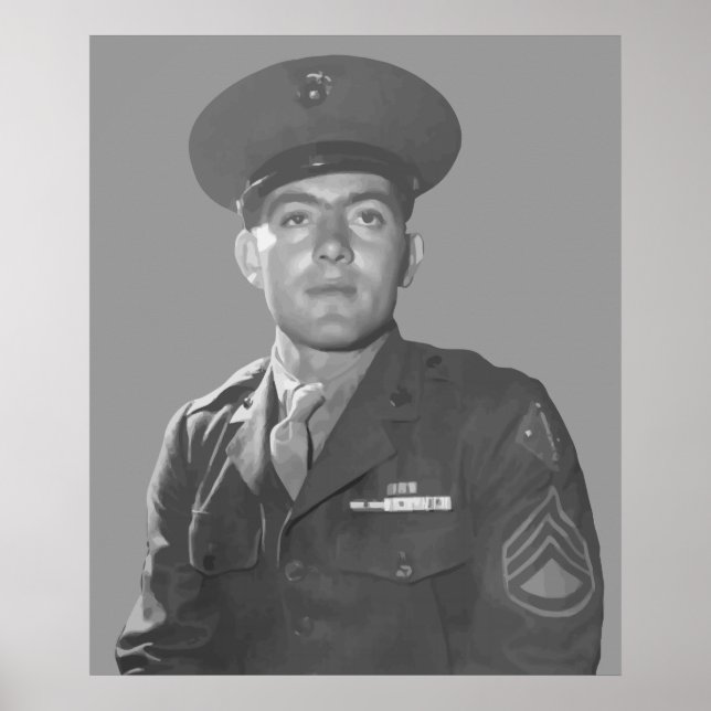Poster John Basilone — Médaille d'honneur Bénéficiaire (Devant)
