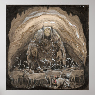 Poster John Bauer - Art Vintage de conte de fées