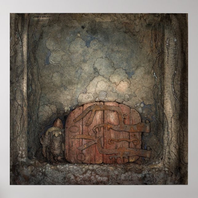 Poster John Bauer - Bergaporten (Devant)