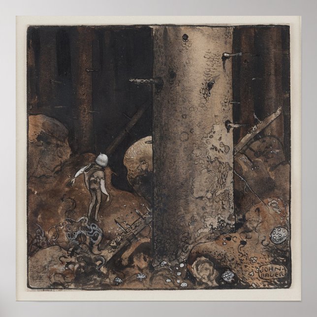 Poster John Bauer - Dans la forêt trompeuse (Devant)