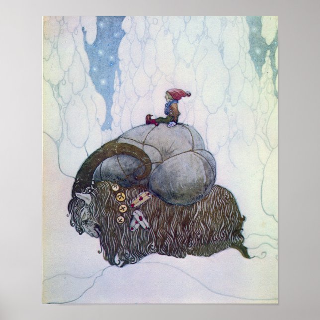 Poster John Bauer - Julbocken (Devant)