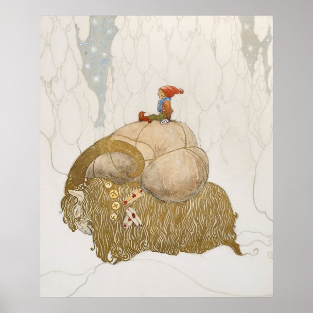Poster John Bauer - Julbocken (Devant)