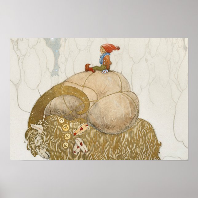 Poster John Bauer - La chèvre de Noël (Devant)