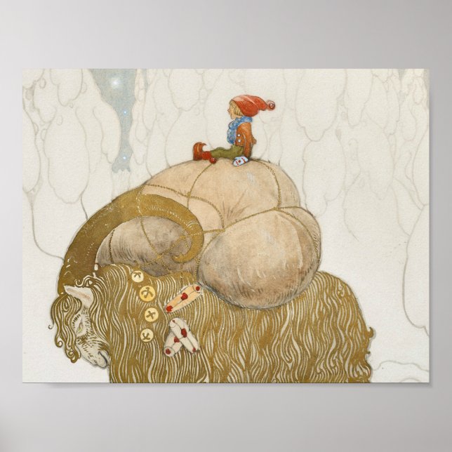 Poster John Bauer - La chèvre de Noël (Devant)