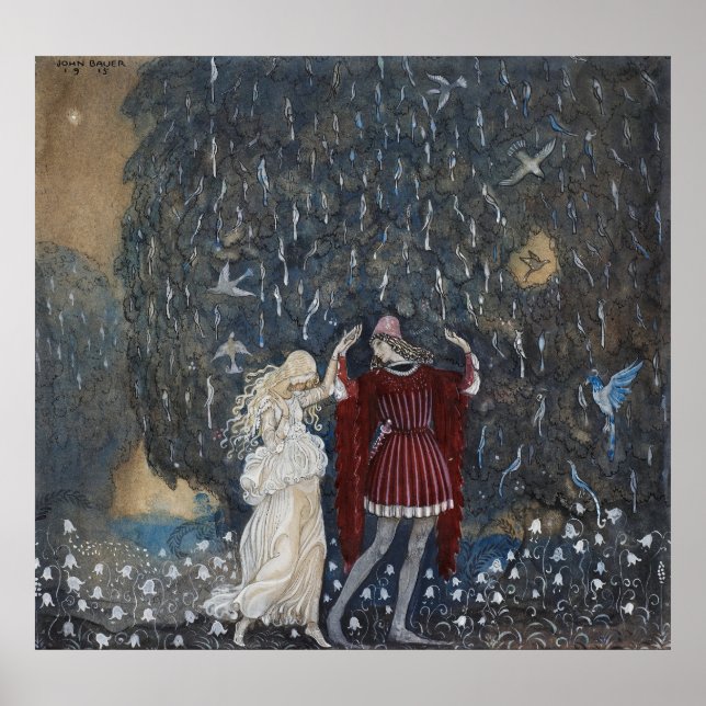 Poster John Bauer - Lena danse avec le chevalier (Devant)